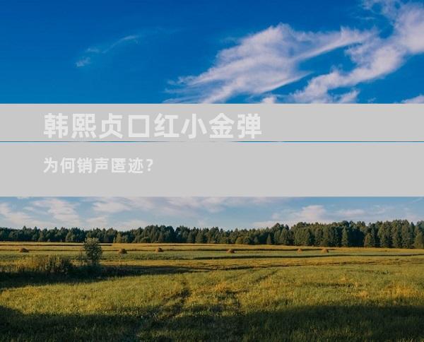 韩熙贞口红小金弹为何销声匿迹？